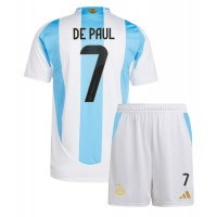 Argentina Rodrigo De Paul #7 Domaci Dres za djecu Copa America 2024 Kratak Rukav (+ Kratke hlače)
